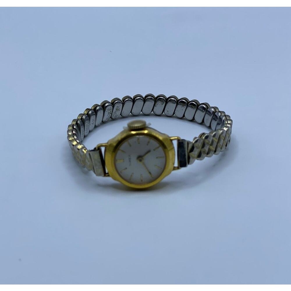 Vintage Two-Tone Silver & Gold Minimalist Chic Dainty Wristwatch